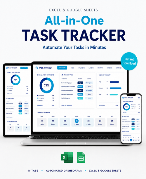 Stop Rewriting the Same To-Do List Every Week — Automate Your Tasks, Track Your Progress & Stay Organized in One Simple Excel Sheet.